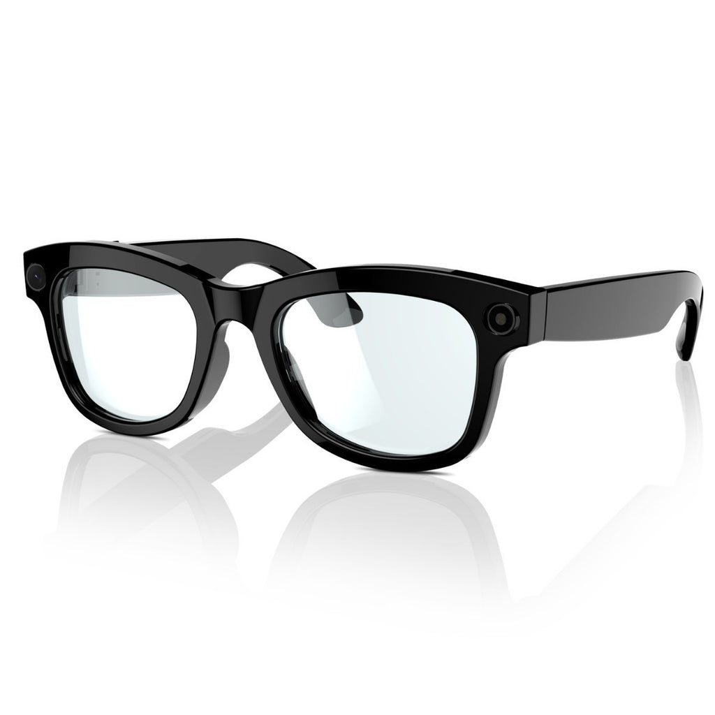 Black eyeglasses on a white background