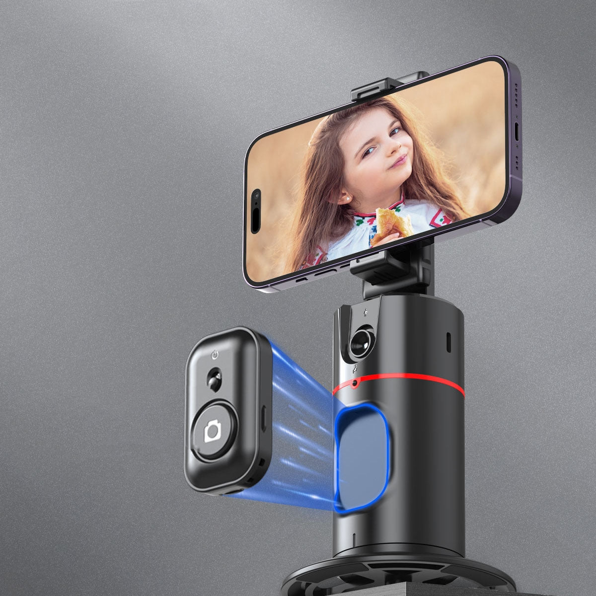 AI Auto Tracking Stabilizer side view - smartphone gimbal mount
