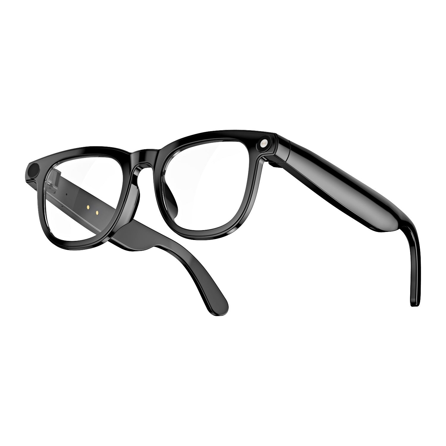 Black eyeglasses on a white background