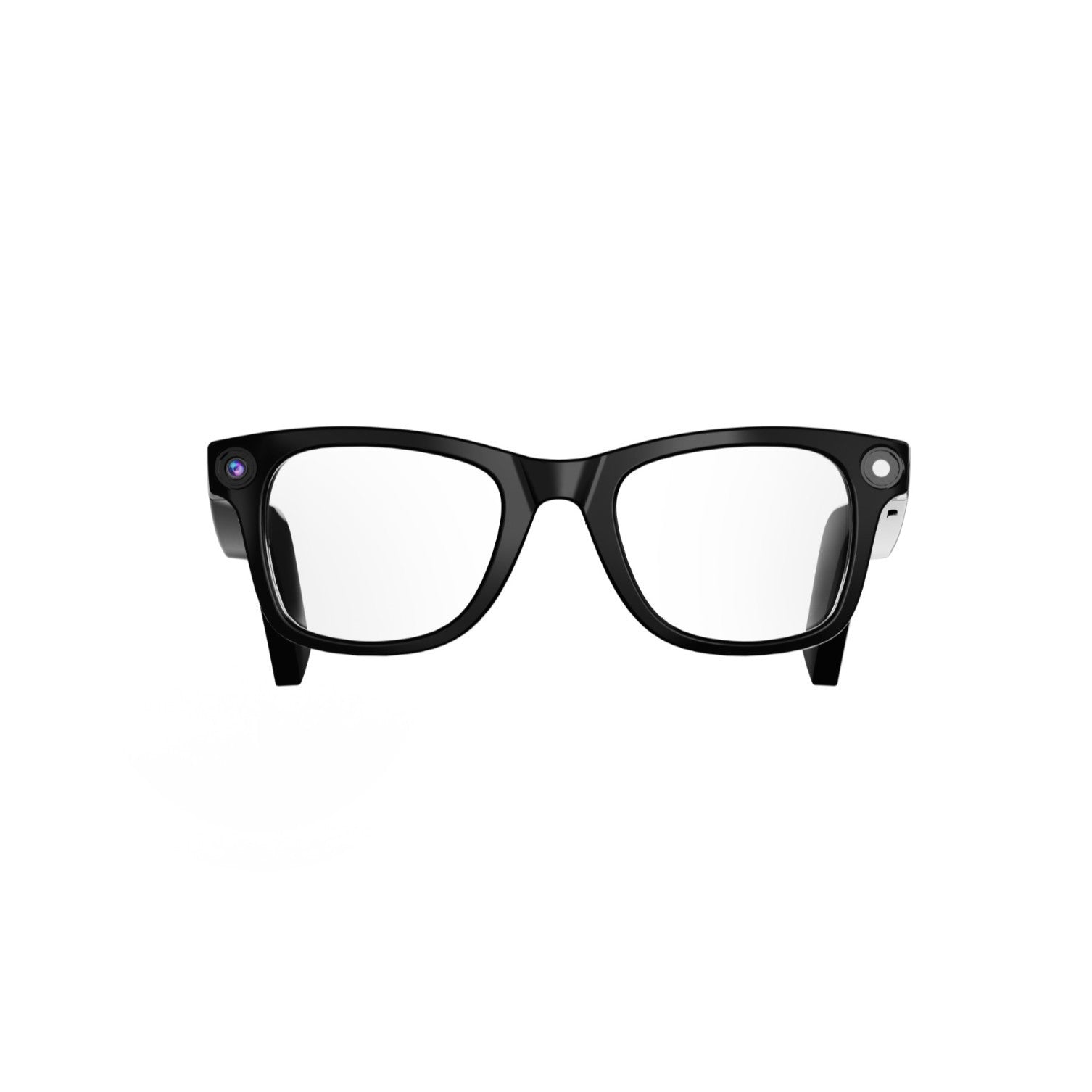 Black eyeglasses on a white background