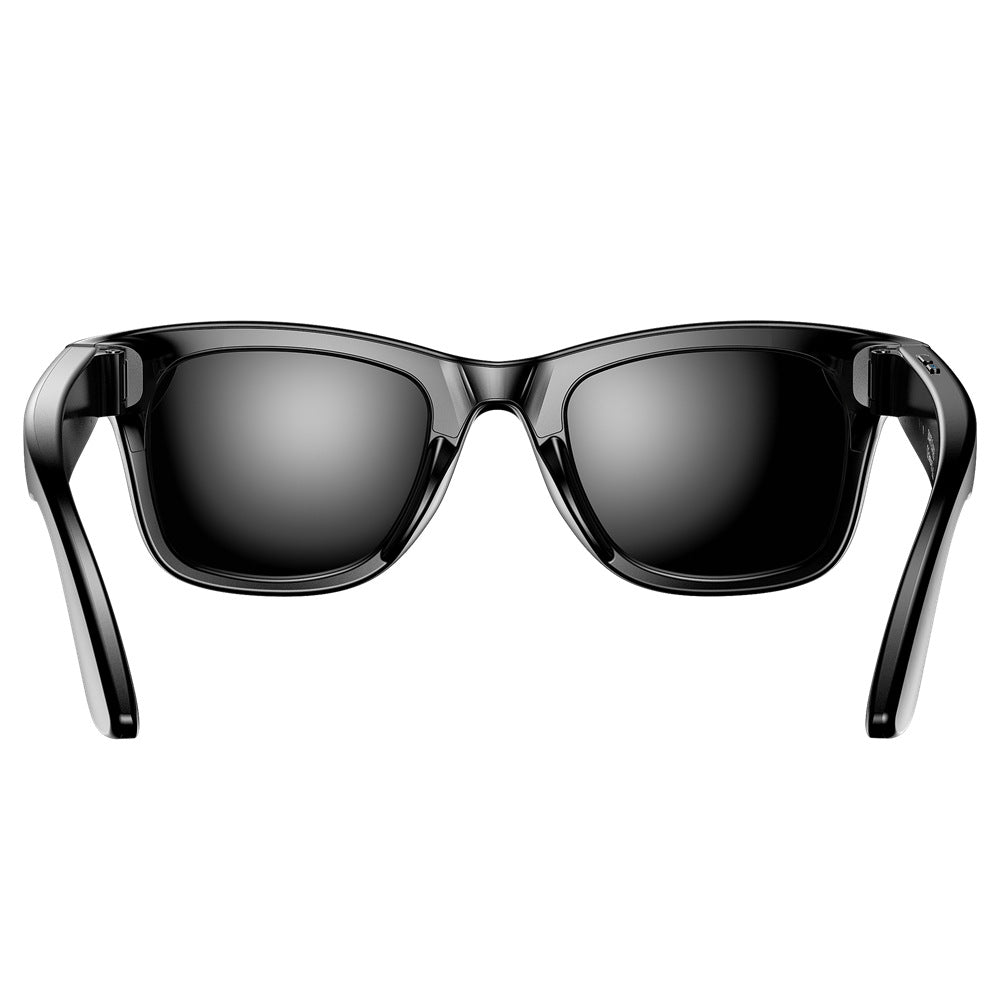 Black sunglasses with a white background