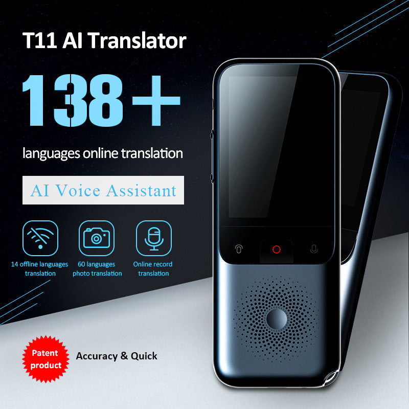 AI Voice Translator with touchscreen display - intelligent real-time language translation device
