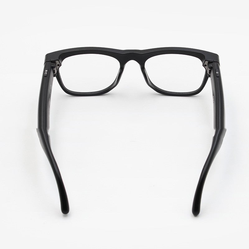 Black eyeglasses on a white background