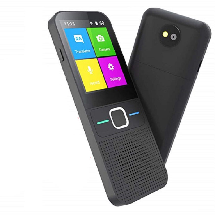 AI Voice Synchronization Translator front and back view - real-time language translation device
