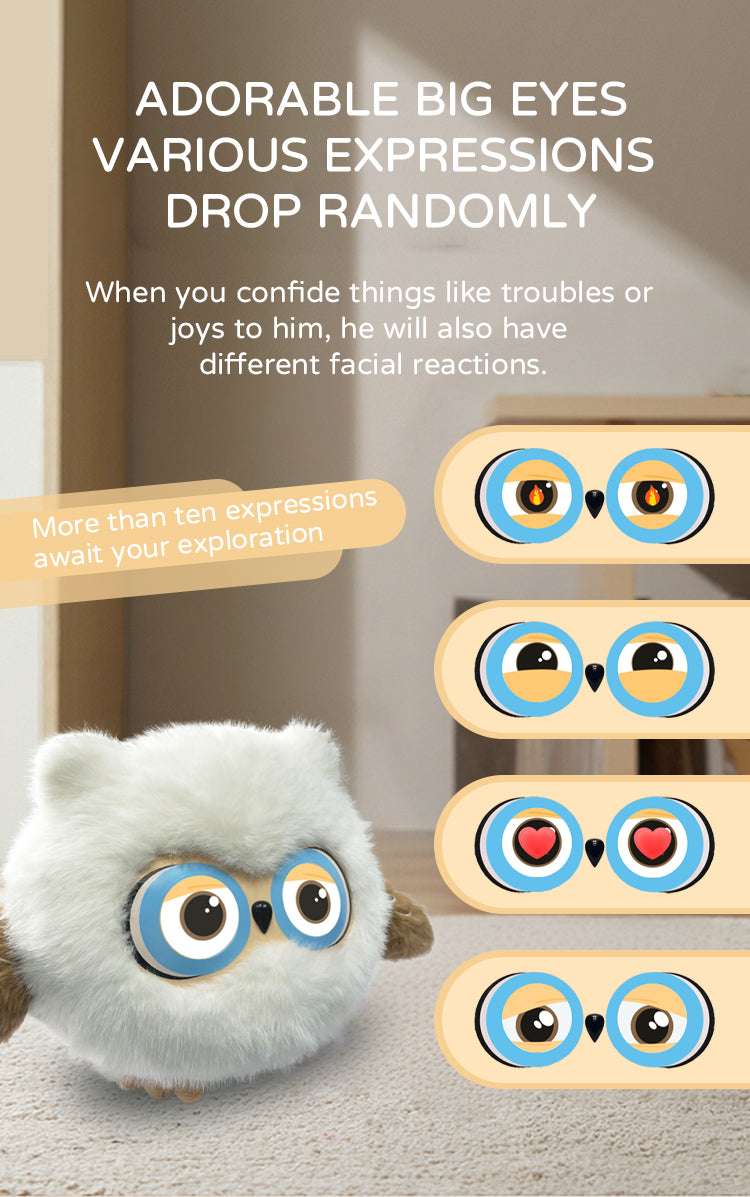 AI Plush Owl Toy - Interactive Dialogue & Early Education
