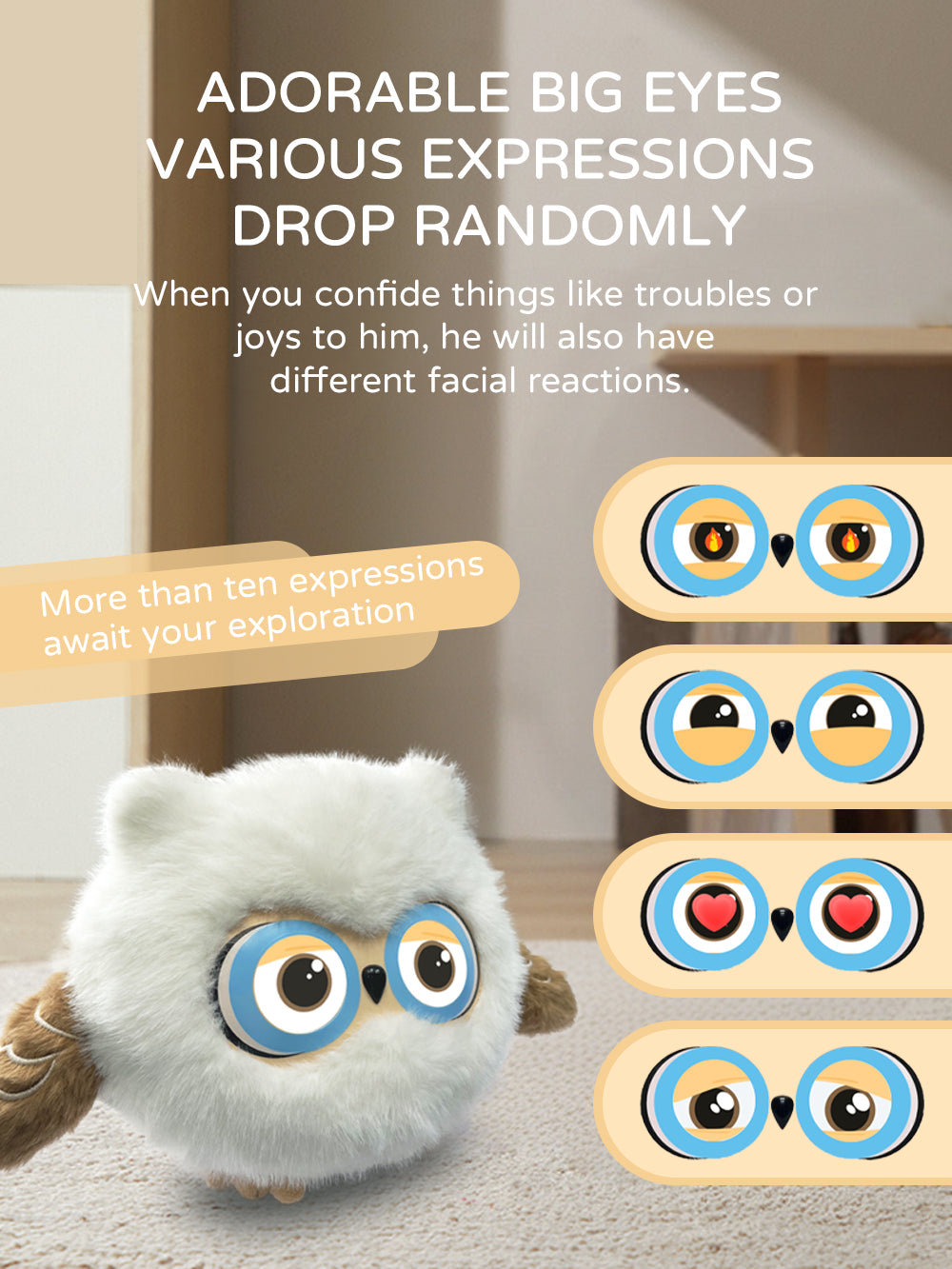 AI Plush Owl Toy - Interactive Dialogue & Early Education