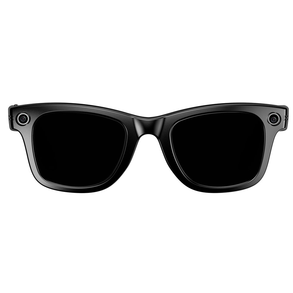 Black sunglasses with a white background