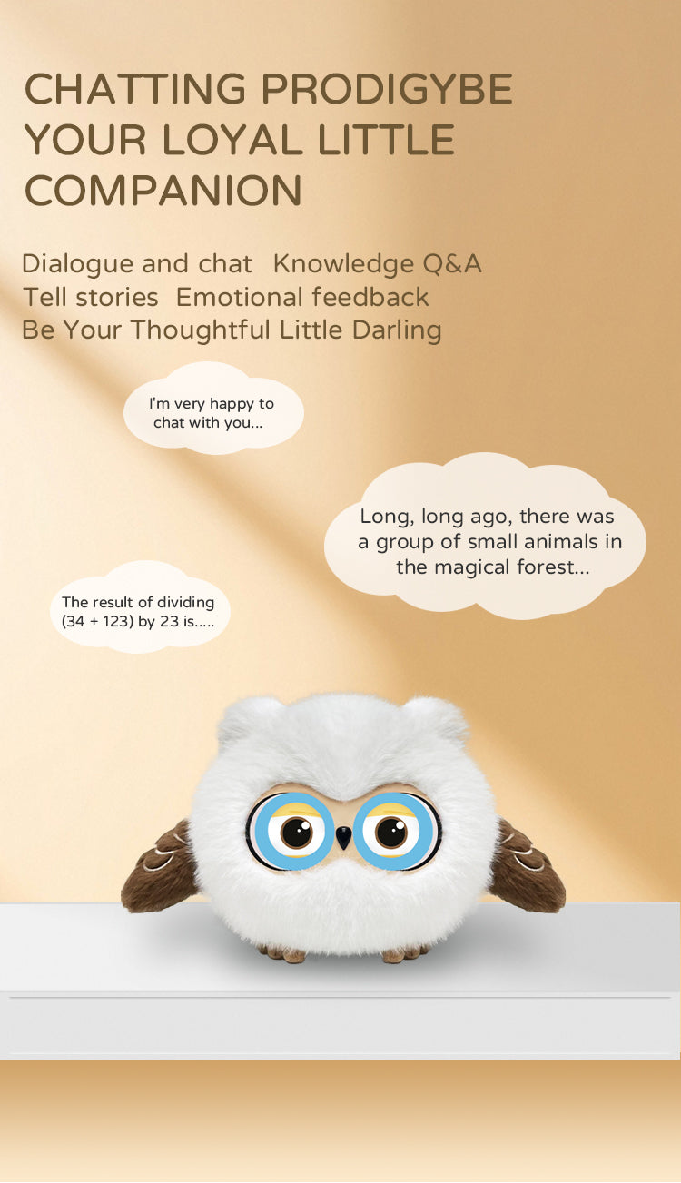 AI Plush Owl Toy - Interactive Dialogue & Early Education