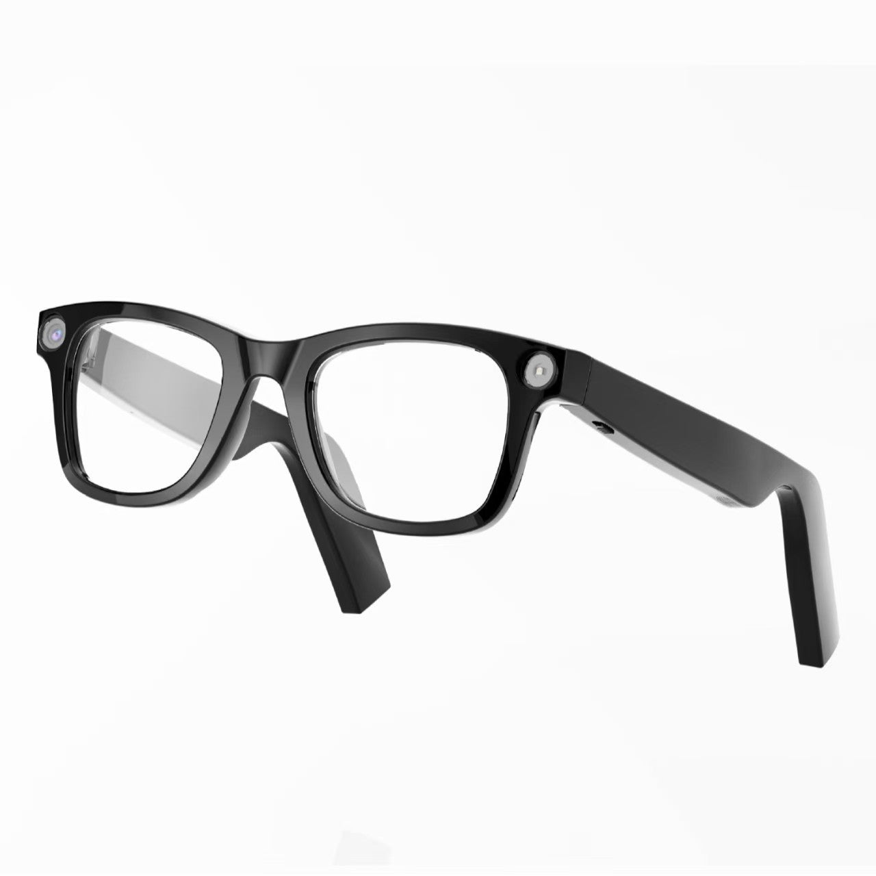 Black glasses on a white background
