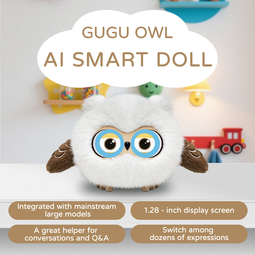 AI Plush Owl Toy - Interactive Dialogue & Early Education